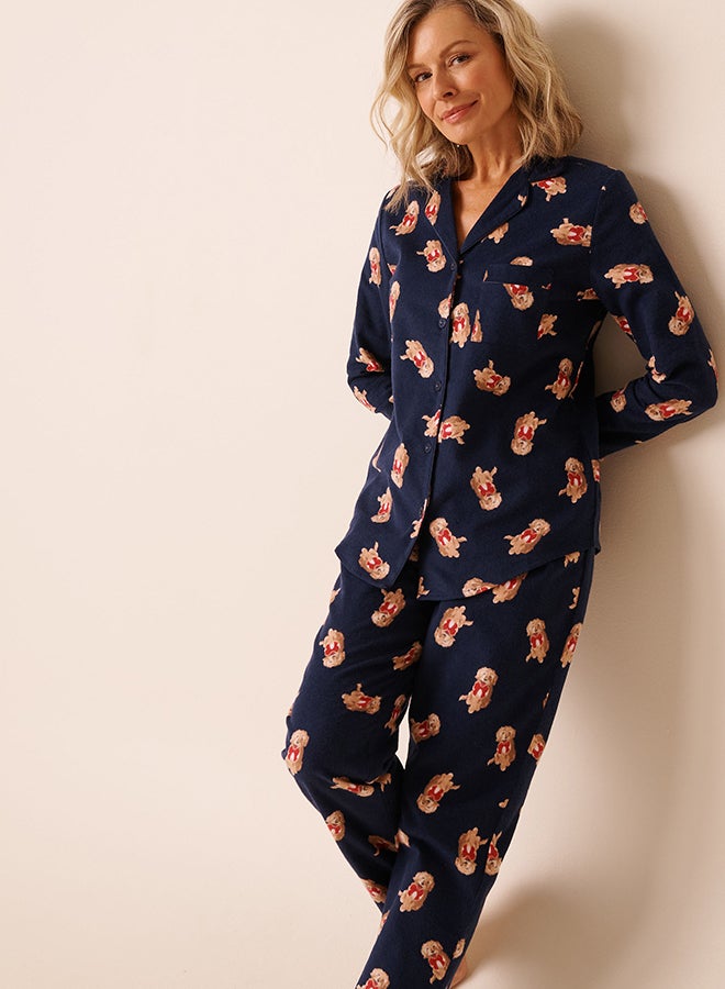 La Vie en Rose Penguin Print Flannel PJ Set - Image 3