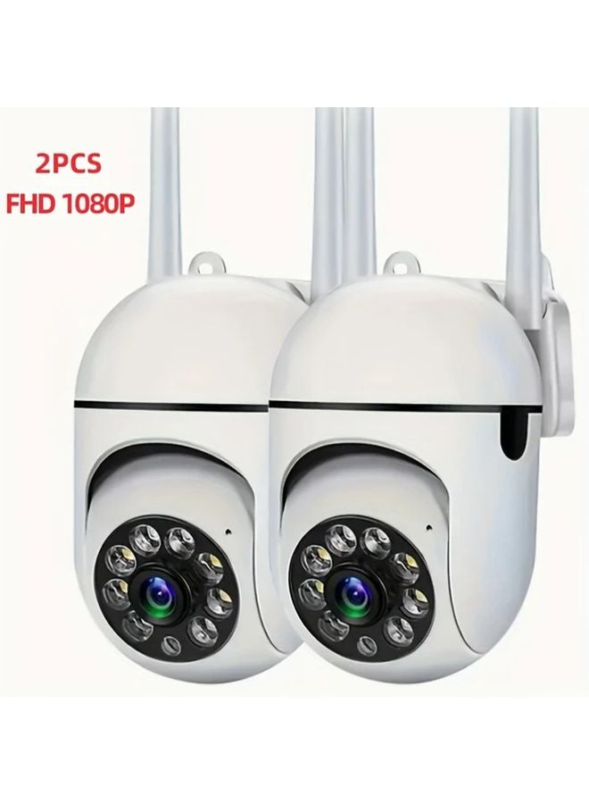 2Pcs AI Motion Detection Security Camera Full Color Night Vision Two Way Audio - Image 2