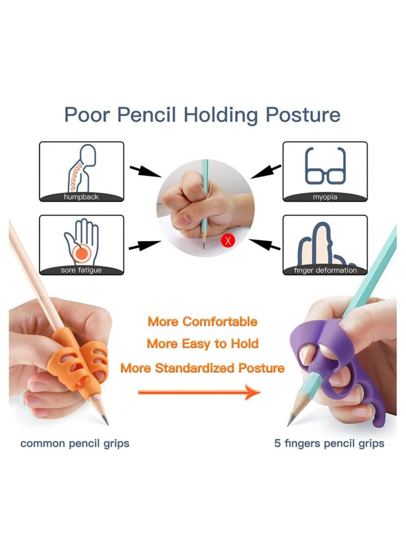 CMGTYYD - CMGTYYD 4Pack Pencil Grips for Kids,Handwriting Grip,Pen Grips Trainer for Beginners,Silicone Pencil Grips,Handwriting Aid Correction Tool for Preschoolers Kindergarten Children,School Supplies - Image 1