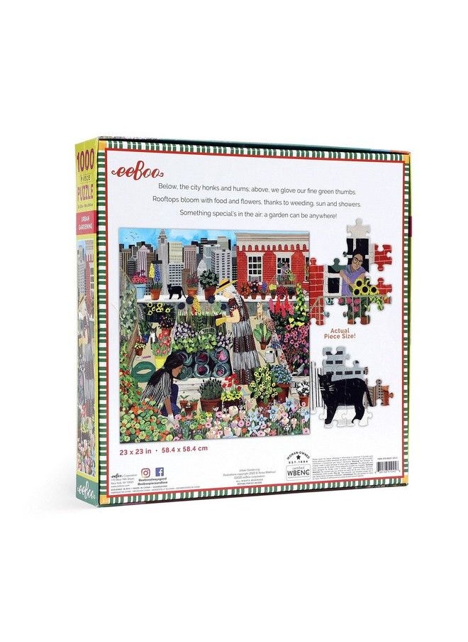 eeboo : Piece And Love Urban Gardening 1000 Piece Square Adult Jigsaw Puzzle Puzzle For Adults And Families Glossy Sturdy Pieces And Minimal Puzzle Dust  - Image 4
