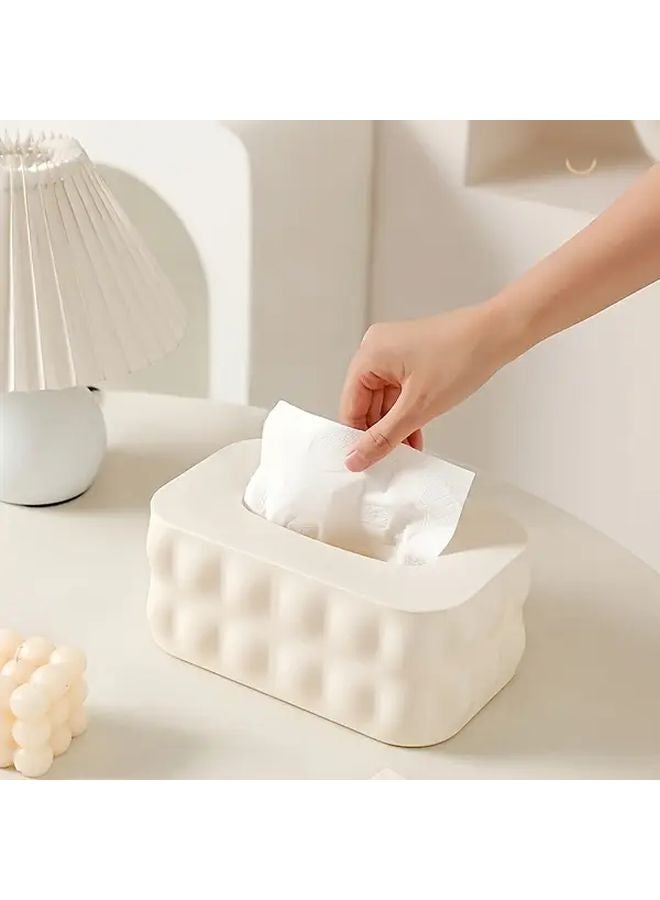 صندوق المناديل الأزرق المقاوم للماء، تصميم بسيط، بلاستيك متين، مقاوم للغبار، مثالي لغرفة النوم والمعيشة - Image 5