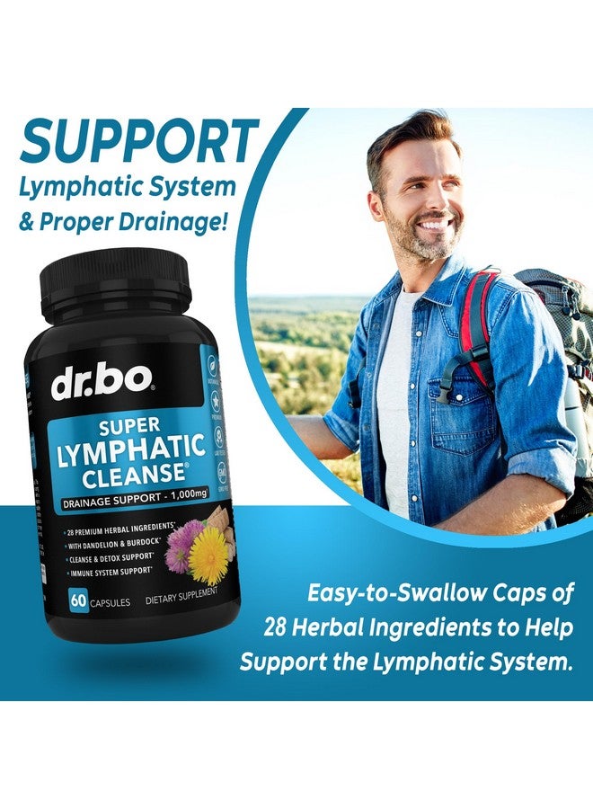 dr.bo مكملات تصريف اللمف - دعم اللمف منتجات تنظيف عشبية شاملة إشنسا، زنجبيل، هندباء، جذر أحمر وقرنفل أحمر - تنظيف سموم العقد اللمفاوية وتصريف نظام اللمف - Image 3