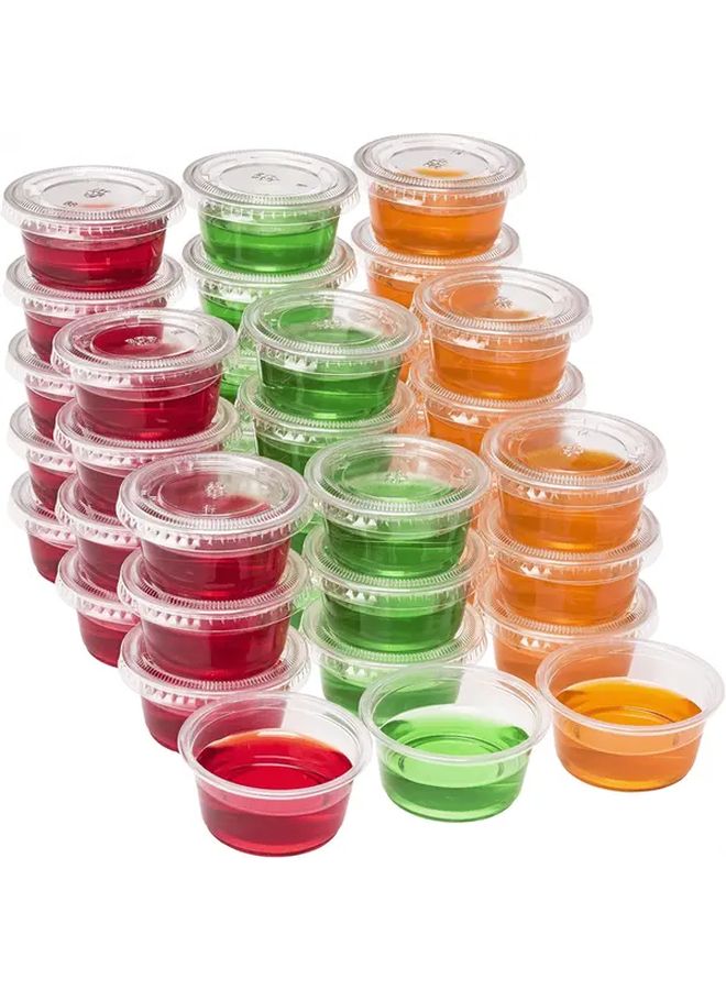 100 Pieces Transparent 2 Ounce Lidded Condiment Cups For Meal Prep - Image 2