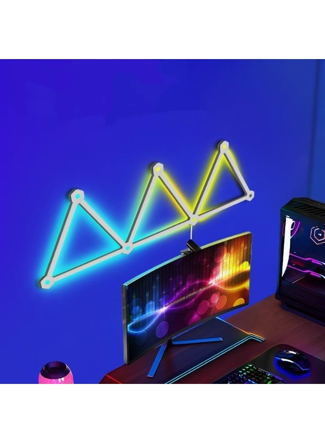 Smart LED Wall Light Bars Ambient Smart wall lighting RGB LED Light BlueTooth WIFI Tuya APP Control Music Sync DIY Night Light TV Bedroom Gaming and TV bedroom Decoration (9 Light Bars) - Image 1