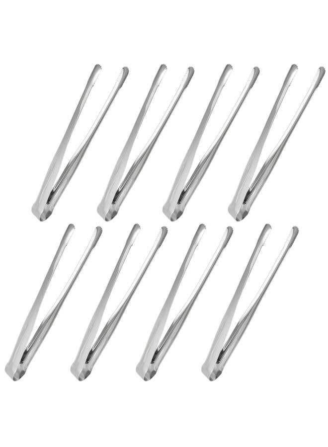 JXHAPY 8 Pack Kitchen Tongs, Stainless Steel Serving Tongs with Non-Slip Tips for Cooking，Easily Control Kitchen Tweezer, Multi-Purpose Korean Tong for Baking, Food Plating, BBQ (7 Inch) - Image 1