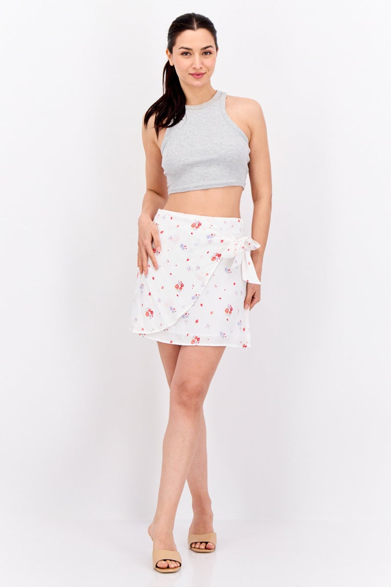 MANGO Women Floral Print Mini Skirt, Multicolor - Image 4