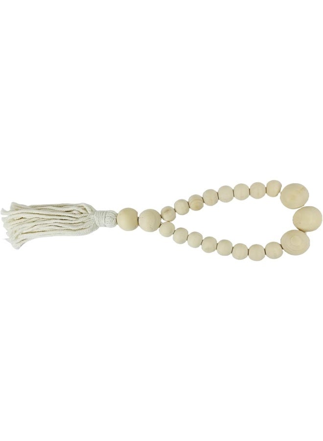 YINZUO YINZUO Boho Wooden Bead Garland with Tassels and Heart Charms Rustic Farmhouse Hanging Ornament for Tiered Tray, Jars, Wall Decor, Table Centerpiece  - Image 3