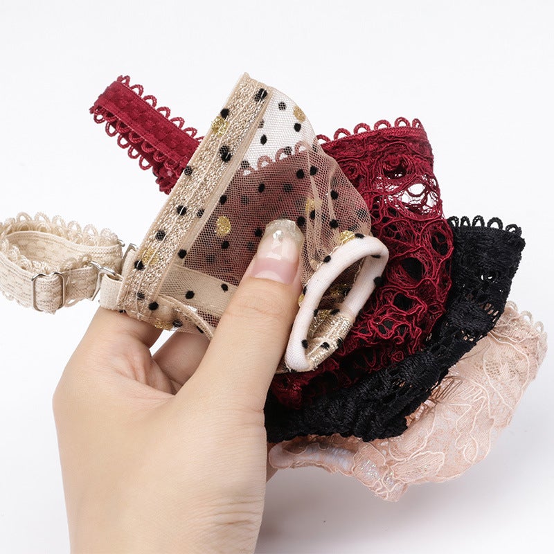 High-Heeled Shoes Anti-Falling Artifact And Fashionable Black Lace Flower Heel Cover Fixed Shoes Without Heel Shoelaces - Image 5