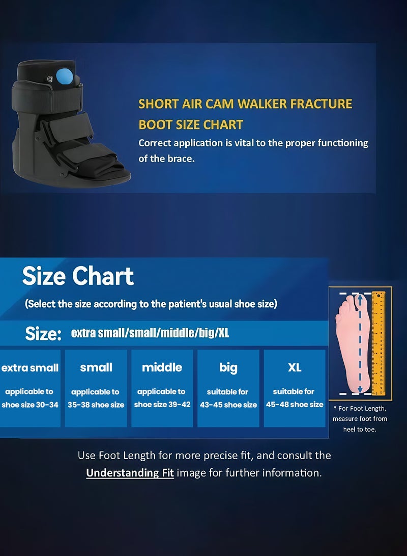 عربست حذاء الكاحل الهوائي القصير للكسور، حذاء المشي للكسور في القدم المكسورة، حذاء المشي الهوائي للكسور القصير، حذاء المشي الواقي القصير للكاحل الملتوي - Image 4