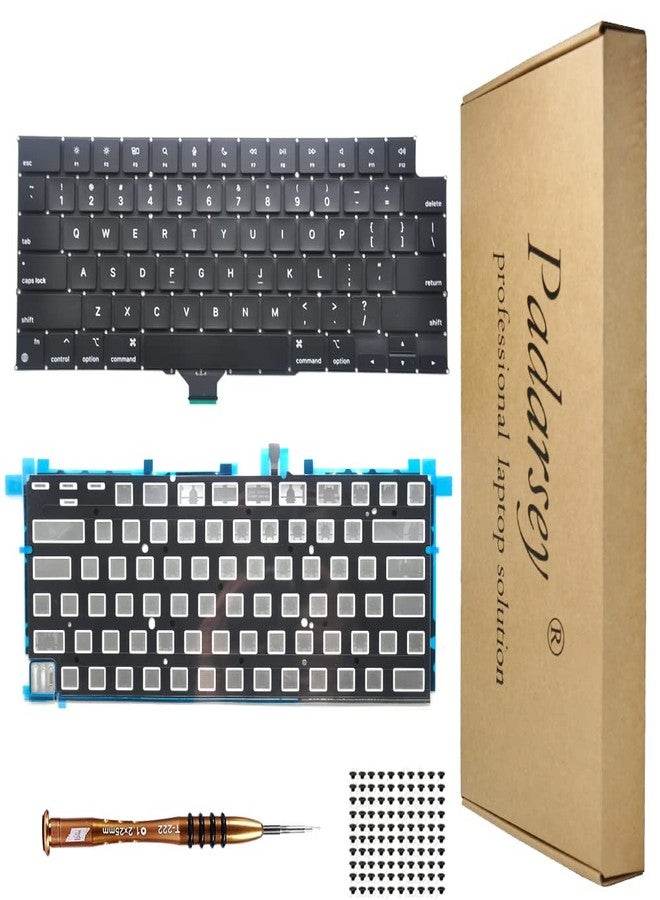Pardarsey Replacement Backlit Keyboard Compatible with MacBook Pro 14" A2442, 16" A2485 2021 - US Layout with Screws and Screwdriver - Image 1