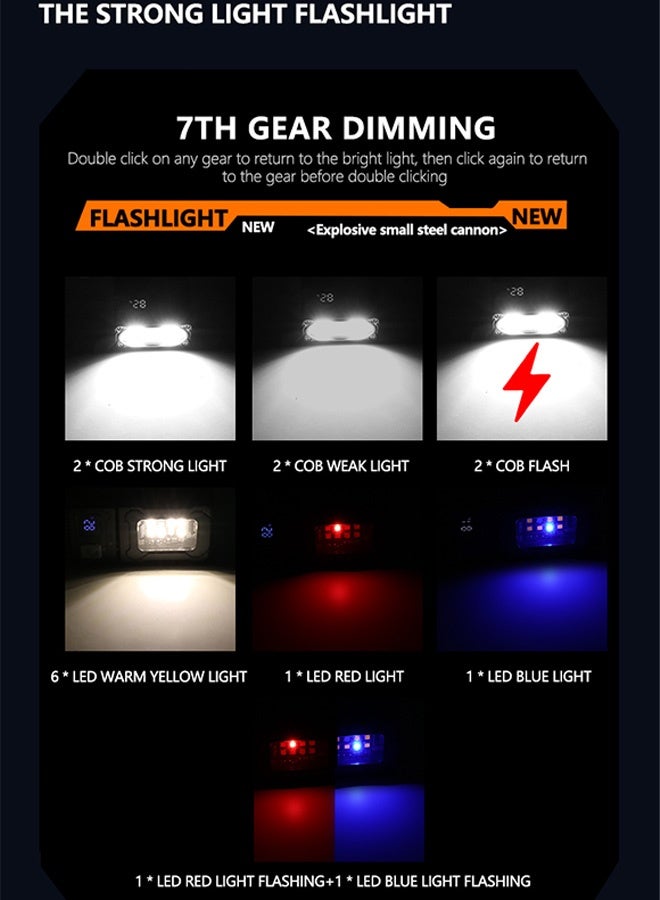 إم إكس إن ضوء فلاش ذو سلسلة مفاتيح عالي لومن، قابل لإعادة الشحن ضوء فلاش 850 لومن مع مصابيح فلاش ذات دائرة مغناطيسية خلفية لدراجة المشي في حالات الطوارئ أداة الإشارة الحمراء - Image 3