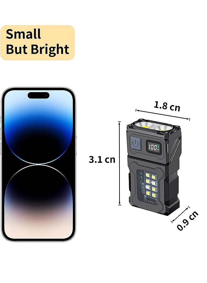إم إكس إن ضوء فلاش ذو سلسلة مفاتيح عالي لومن، قابل لإعادة الشحن ضوء فلاش 850 لومن مع مصابيح فلاش ذات دائرة مغناطيسية خلفية لدراجة المشي في حالات الطوارئ أداة الإشارة الحمراء - Image 2