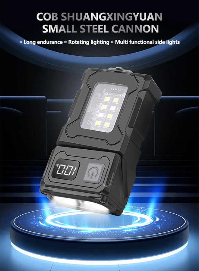 إم إكس إن ضوء فلاش ذو سلسلة مفاتيح عالي لومن، قابل لإعادة الشحن ضوء فلاش 850 لومن مع مصابيح فلاش ذات دائرة مغناطيسية خلفية لدراجة المشي في حالات الطوارئ أداة الإشارة الحمراء - Image 4