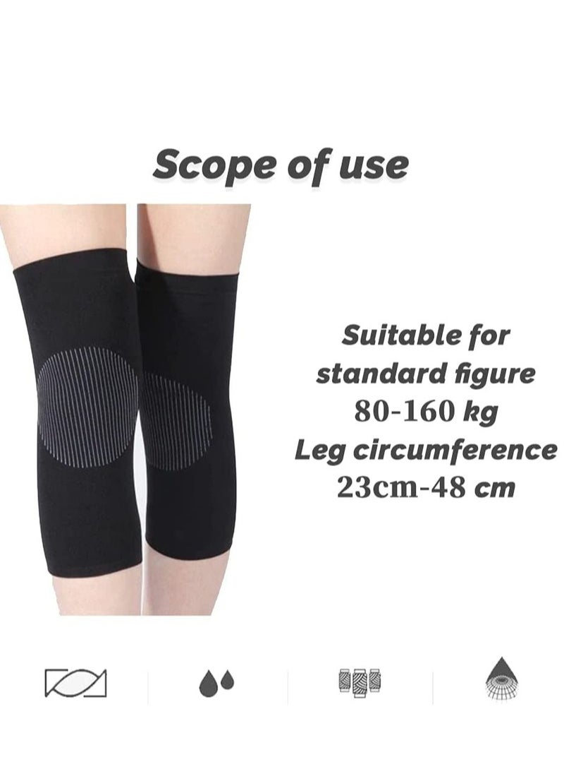 SYOSI - 2 Pairs Thermal Warmer Knee Support Sleeve Breathable Stretchy Knee Brace Anti Skid Pads Cashmere Knit Compression Knee Pads Pain Joint Arthritis Relief for Gym Running Cycling Dancing - Image 1