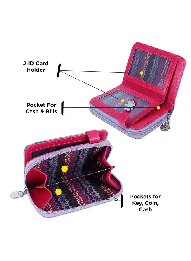 NFI essentials Small Wallet for Women, PU Leather Printed Mini Zipper Wallet for Girls, Credit Card Holder Organizer Coin Purse for Girls - Image 2