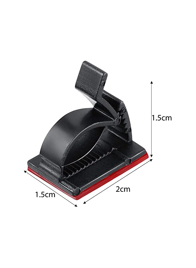 Green Tiger 120 Pieces Outdoor Cable Clips Adhesive Cable Management Clips Sticky Wire Clips Cord Holder Cable Hooks Organizers for Christmas Fairy Hanging Light Home Decoration (Black,Medium) - Image 2