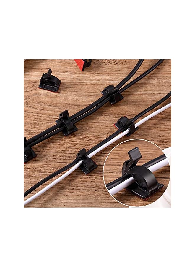 Green Tiger 120 Pieces Outdoor Cable Clips Adhesive Cable Management Clips Sticky Wire Clips Cord Holder Cable Hooks Organizers for Christmas Fairy Hanging Light Home Decoration (Black,Medium) - Image 5