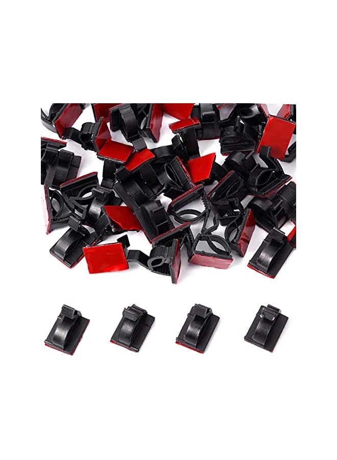 Green Tiger 120 Pieces Outdoor Cable Clips Adhesive Cable Management Clips Sticky Wire Clips Cord Holder Cable Hooks Organizers for Christmas Fairy Hanging Light Home Decoration (Black,Medium) - Image 4