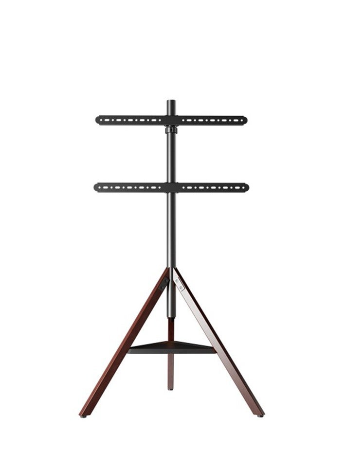 أراليفي حامل تلفزيون أرضي قابل لتعديل الارتفاع مع قاعدة ثلاثية القوائم وصواني تخزين للشاشات مقاس 32-75 بوصة، حامل تلفزيون محمول يدور 180 درجة لغرفة النوم وغرفة المعيشة والاستوديو - Image 4