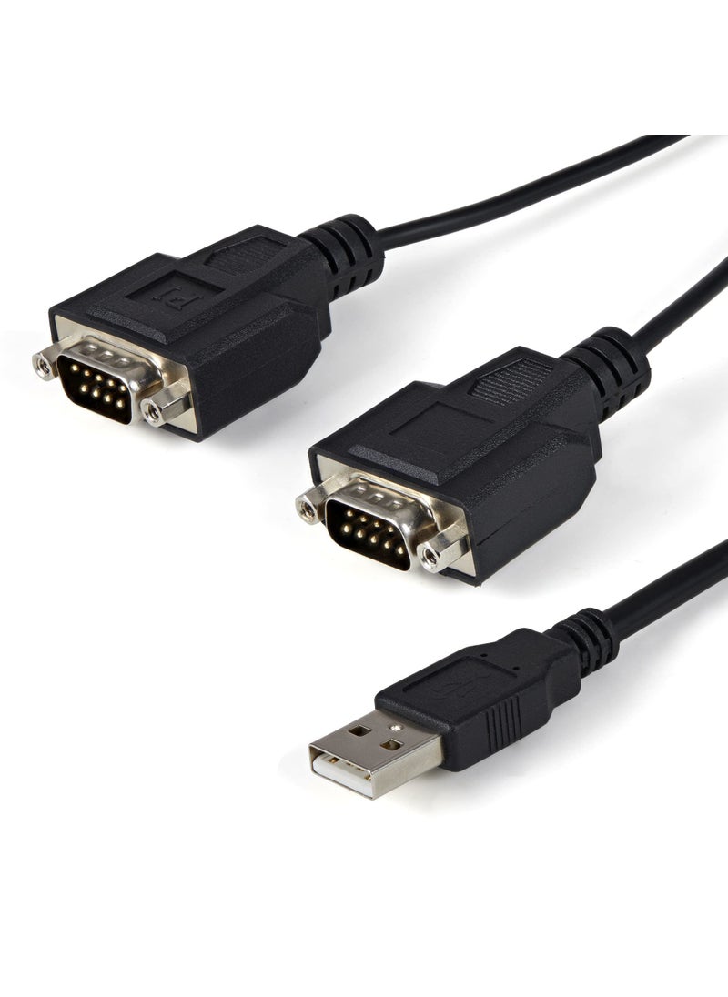 Startech.com StarTech.com 6ft (1.8m) 2-Port FTDI USB to Serial RS232 Adapter Cable with COM Retention, USB to RS232 Adapter - TAA  - Image 1