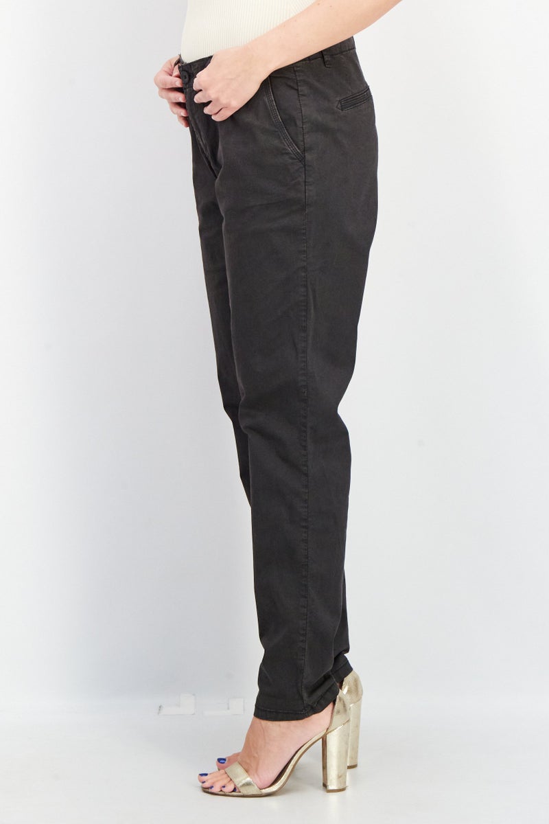 ESPRIT Edc by Esprit Women Regular Fit Solid Pants, Black - Image 2