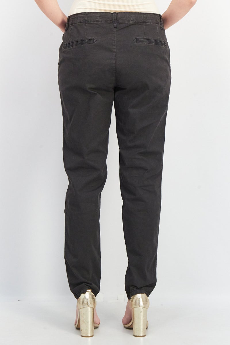 ESPRIT Edc by Esprit Women Regular Fit Solid Pants, Black - Image 4