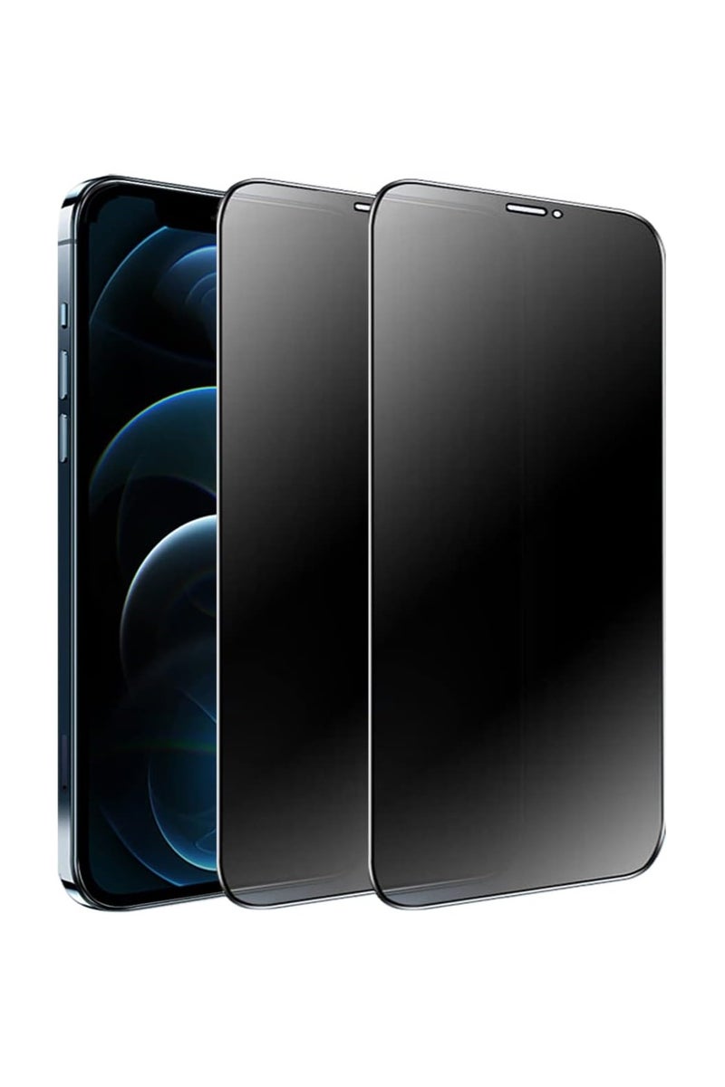 Matte Privacy Screen Protector [2 Pack] Compatible with iPhone 12 Pro Max 6.7 inch Tempered Glass Film Anti-Glare Anti-Spy Scratch Resistant Shatterproof Round Edge Full Coverage Clear 2 Pack