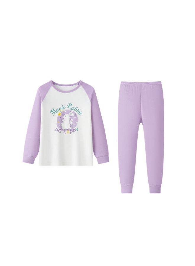 Deesha Girls' Pure Cotton Thermal Underwear Set, 7a Antibacterial, 40s Tight Spun, Autumn Long Johns For Older Children - Image 2
