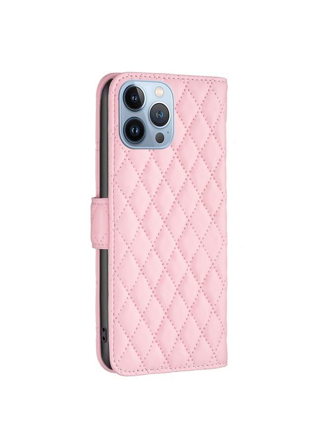Zaboon Case For iPhone 13 Pro Diamond Lattice Wallet Leather Flip Phone Case - Image 3