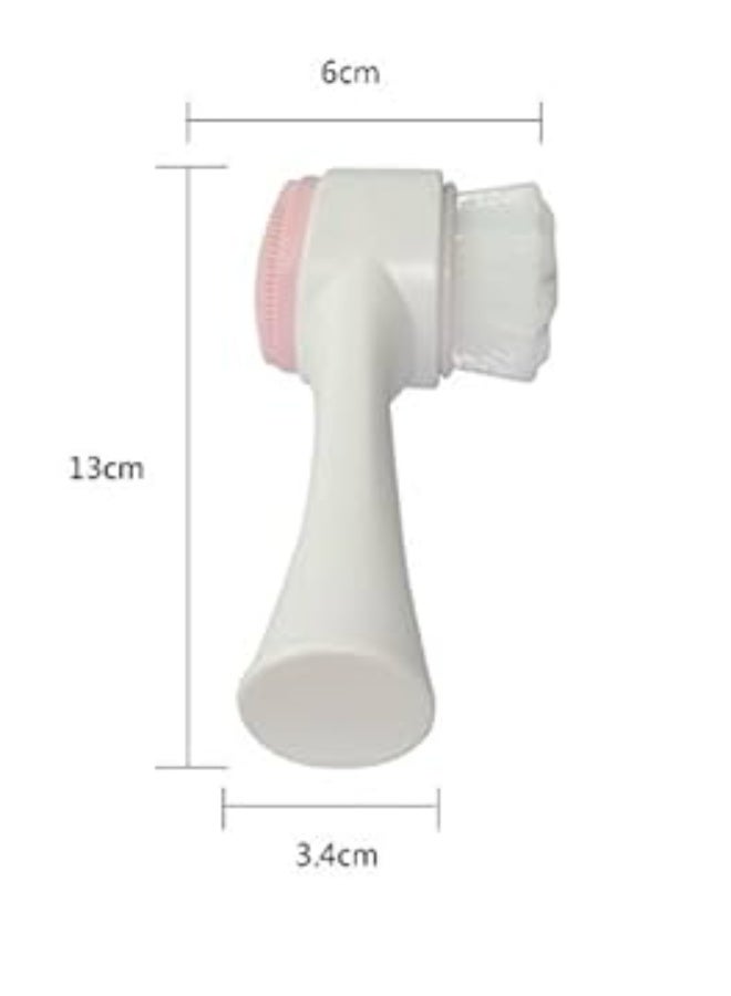 Double Face Cleanser Face Brush Soft Hair Silicone Face Washer Manual Makeup Remover Deep Cleansing Brush Random Color - Image 4