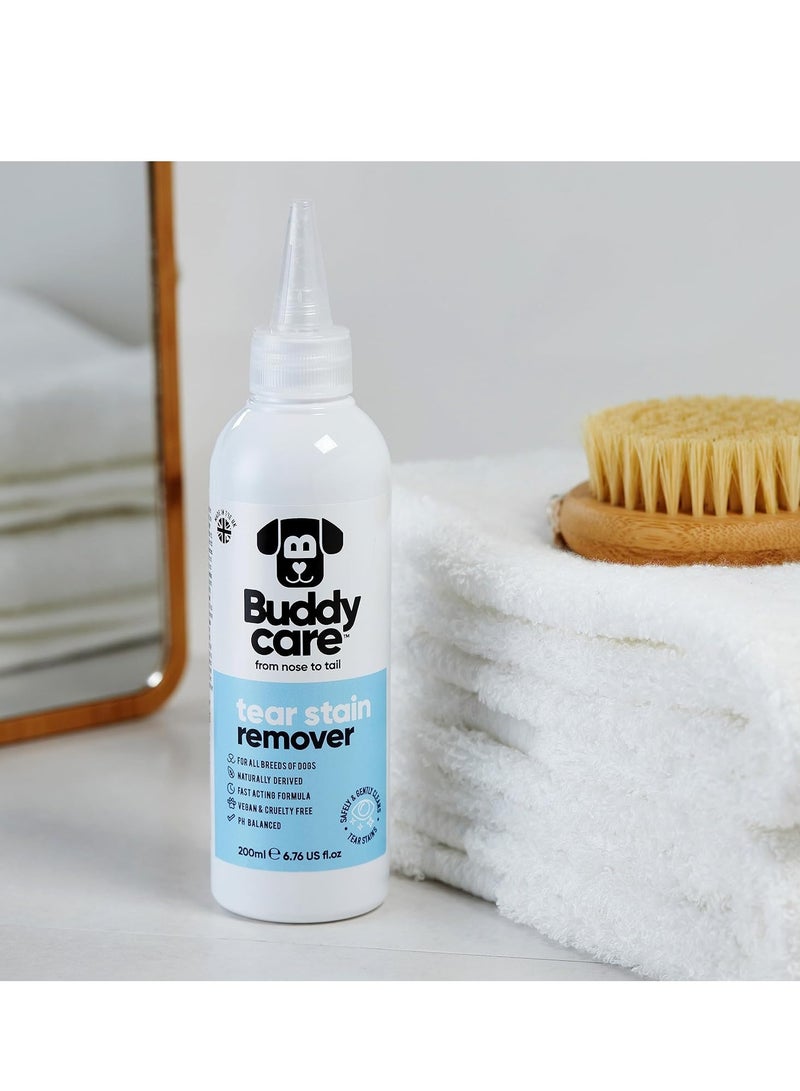 بادي مزيل البقع المسيل للدموع للكلاب من بادي كير مزيل البقع المسيل للدموع سريع المفعول للكلاب تركيبة متوازنة بدرجة حموضة مشتقة طبيعيًا 200 مل - Image 2