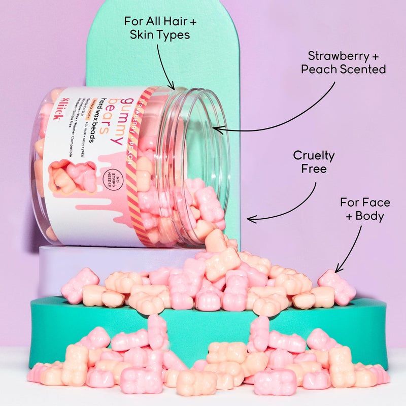 Sliick Hard Wax Beads for Hair Removal, Gummy Bears â€“ Stripless Wax Beads for Face, Body & Sensitive Skin, 8 oz - Image 4