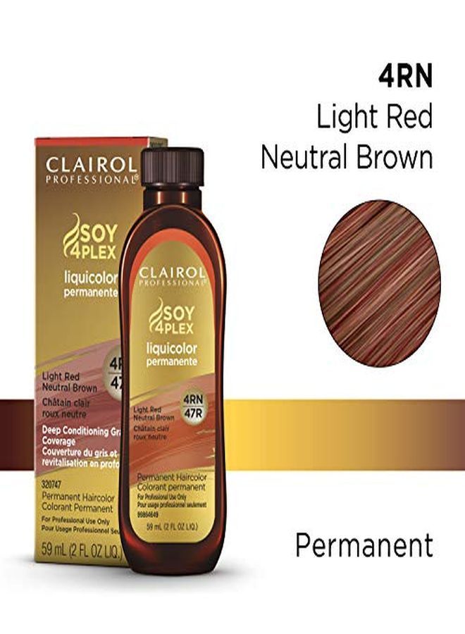 CLAIROL PROFESSIONAL Permanent Liquicolor For Dark Hair Color, 4Rn Light Red Neutral Brown, 2 Oz. - Image 2