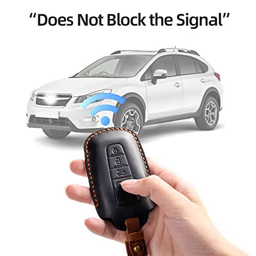 OFFCURVE Leather Car Key Cover 3/4 Buttons, Fob Protector Case Compatible with Toyota Camry Corolla Highlander RAV4 Avalon Prius C-HR GT86 4Runner Tundra Prado Tacoma (Blue) - Image 5