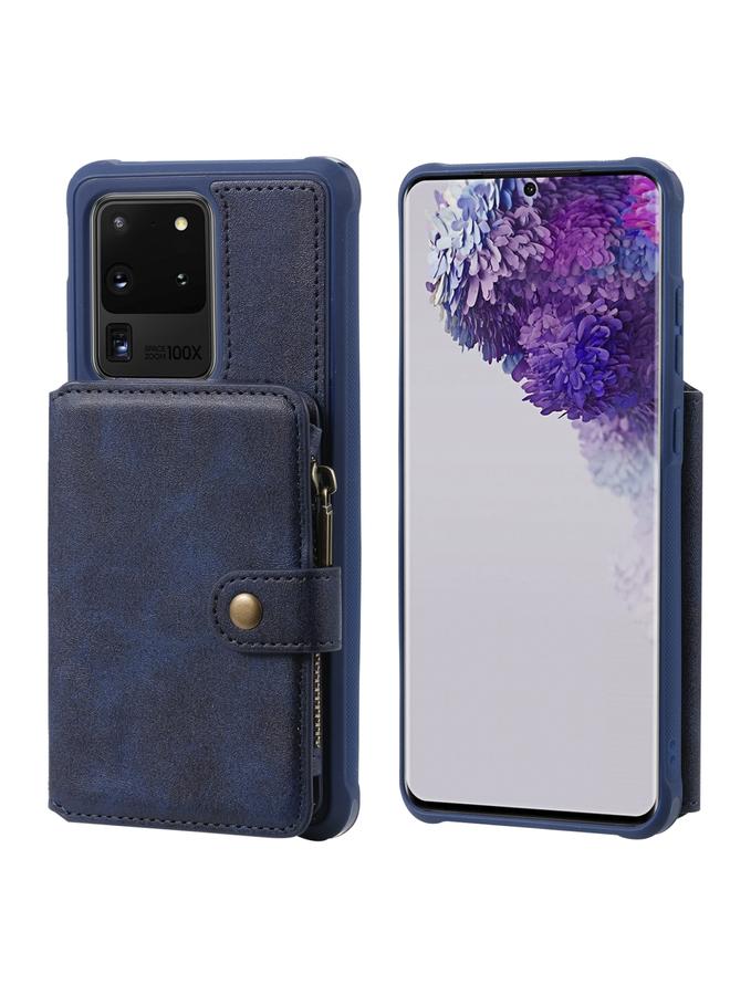 زبون جراب لهاتف Galaxy S20 Ultra جراب واقٍ مقاوم للصدمات بسحاب مع فتحات للبطاقات وقوس وحامل للصور ووظيفة المحفظة - Image 1