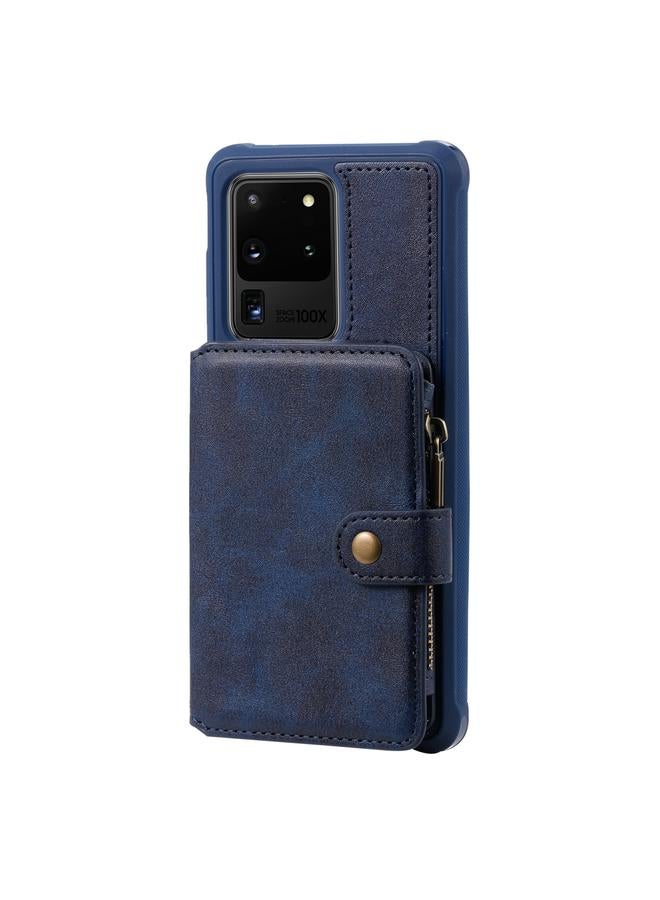 زبون جراب لهاتف Galaxy S20 Ultra جراب واقٍ مقاوم للصدمات بسحاب مع فتحات للبطاقات وقوس وحامل للصور ووظيفة المحفظة - Image 2