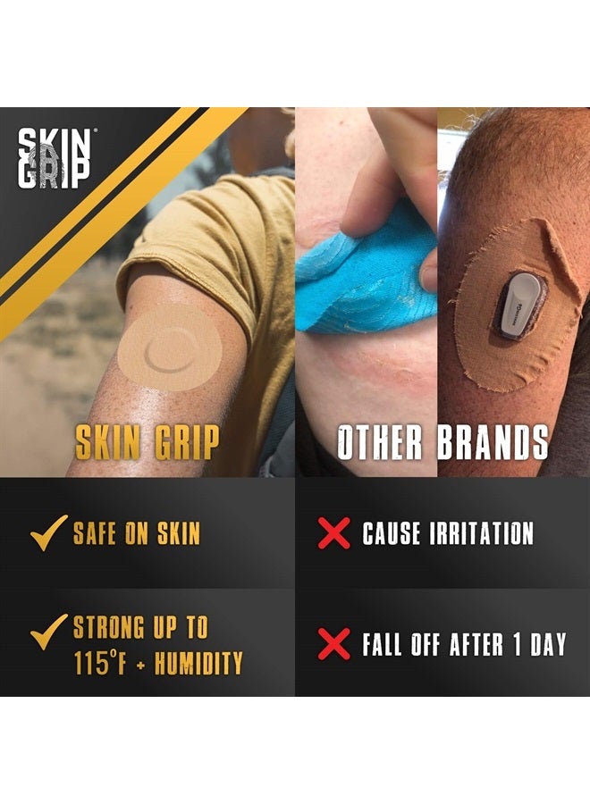 SKIN GRIP Adhesive Patches for Freestyle Libre 2 – Waterproof & Sweatproof for 10-14 Days, Pre-Cut Adhesive Tape, Continuous Glucose Monitor Sensor Cover – 20 Pack, Tan - Image 5