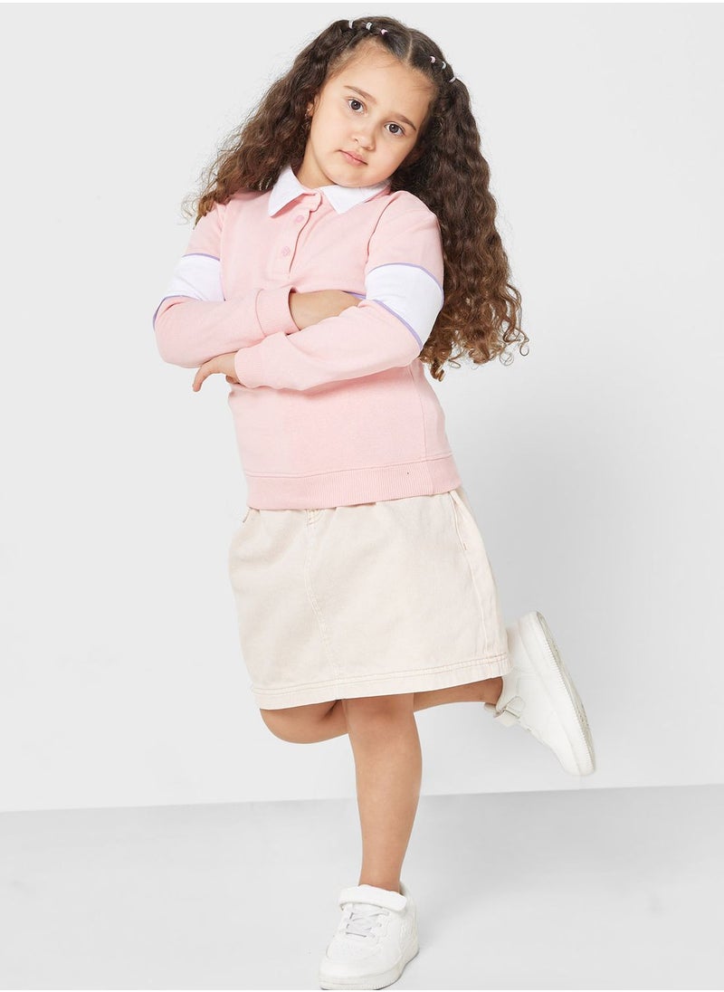 Pinata - Girls Polo Collared Sweatshirt - Image 1