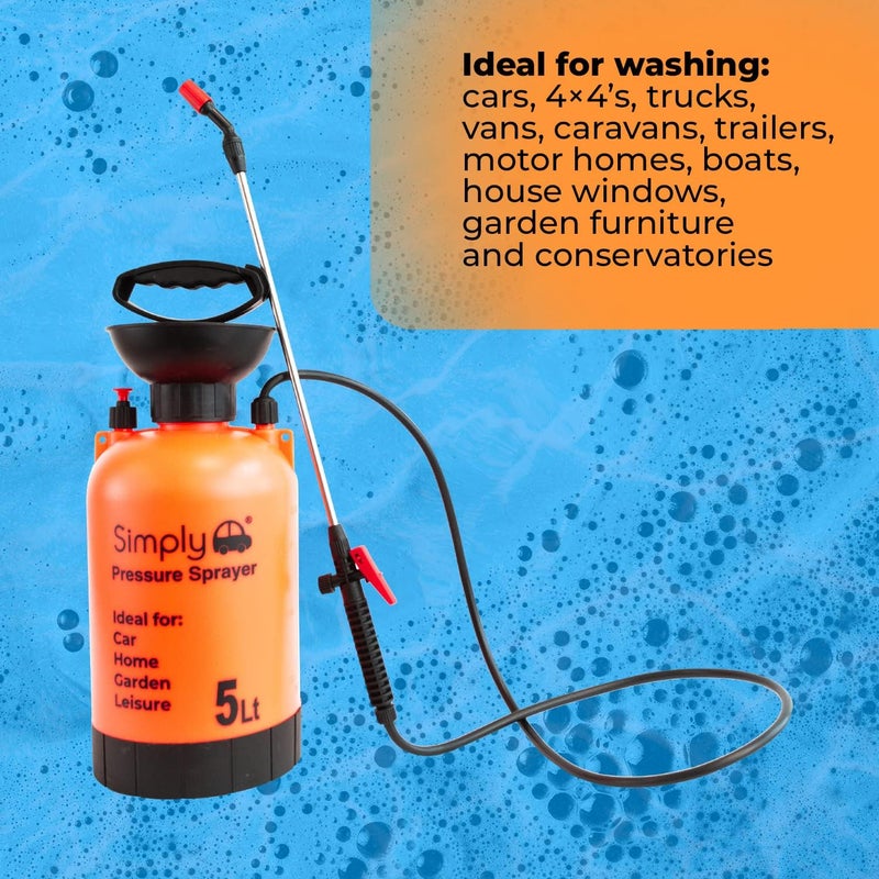 SIMPLY PPS05 Portable 5L Pressure Washer - Lightweight & Durable for Vehicles, Gardens & Decking - Image 1