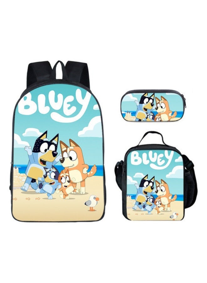Bluey backpack pencil case satchel three-piece suit men and women leisure sports travel backpack student school backpack - Image 1