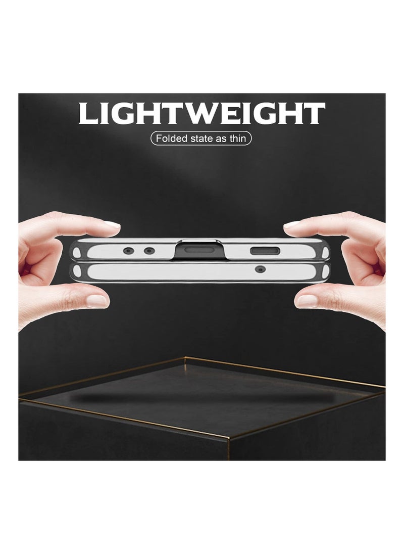 Generic Samsung Galaxy Z Fold 3 5G Phone Case - Ultra Slim Transparent Hard Cover with Shock Absorption, High-End Plating PC Protection - Silver Color  - Image 4