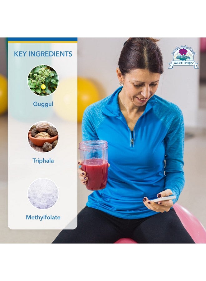 Ayush Herbs Guggal Lip Ayurvedic Supplement With Triphala For Metabolic Support And Cardiovascular Health 90 Caplets - Image 3