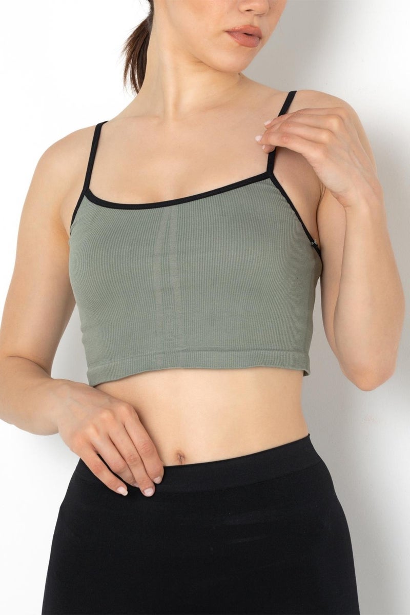 Seamless Lace Detailed Ripped Bustier