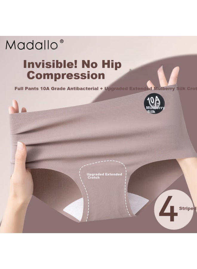Modaier Women's Underwear, Silk-like Seamless Antibacterial Panties, Quick-drying For Summer, Yoga Fitness Sports Girls' Triangle Briefs, Size L