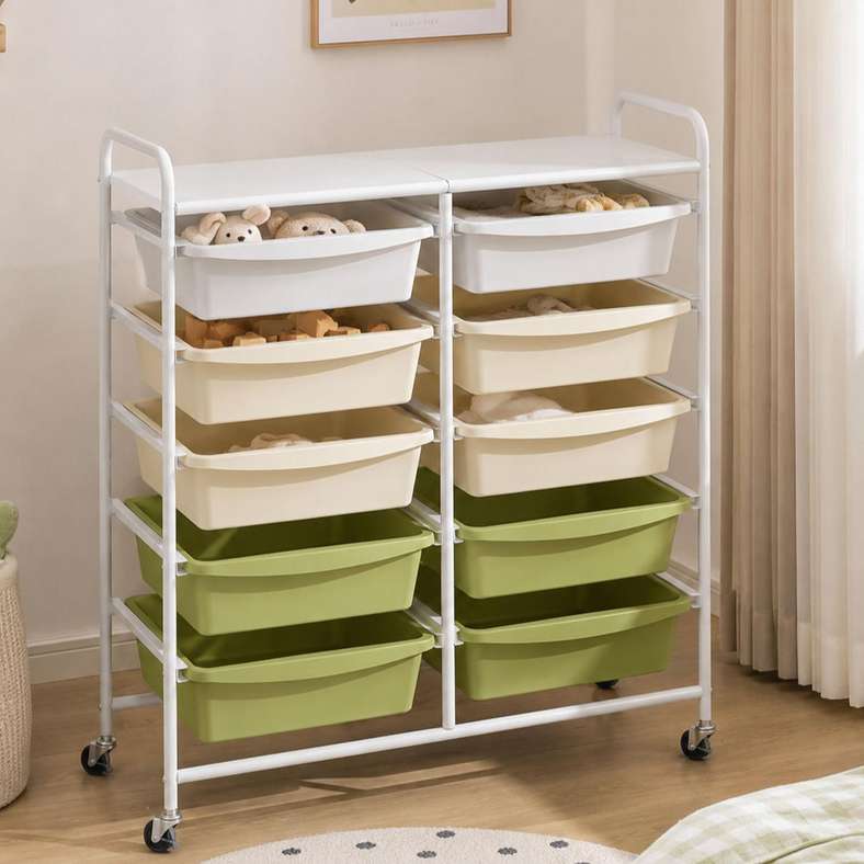 Pan Home Wyatt Double Side Trolley with 10 Drawers 77.6x31.6x88.6cm - Multi - 162WKI9900088 - Image 1