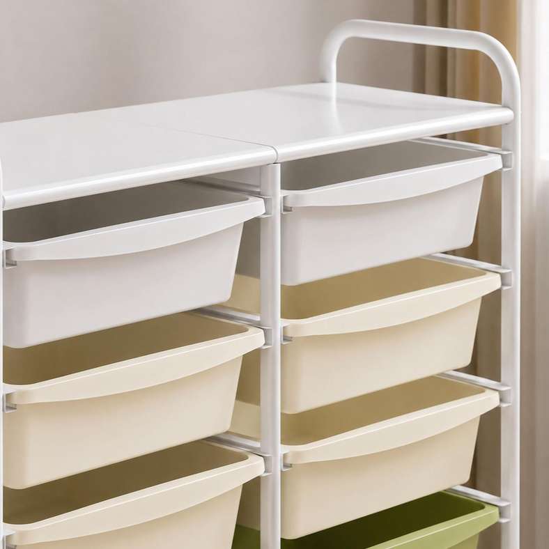 Pan Home Wyatt Double Side Trolley with 10 Drawers 77.6x31.6x88.6cm - Multi - 162WKI9900088 - Image 2