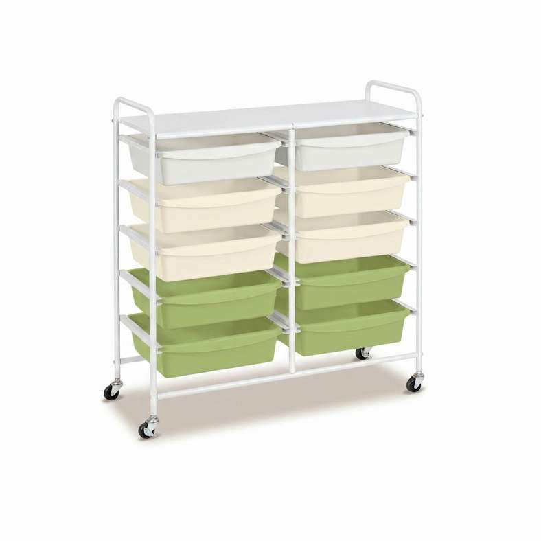 Pan Home Wyatt Double Side Trolley with 10 Drawers 77.6x31.6x88.6cm - Multi - 162WKI9900088 - Image 3