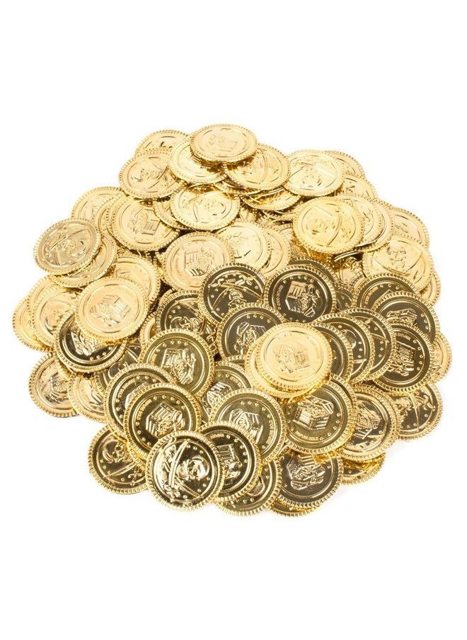 Super Z Outlet - Pirate Plastic Gold Colored Coins Buried Treasure And Pirate Gems Jewelry Playset Activity Game Piece Pack Party Favor Decorations (120 Coins + 120 Gems) - Image 1