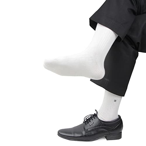 Bonjour Men's Cosmic Ribbed Formal Full Length Business/Office Premium Cotton Socks Giftbox- Cream - Image 3