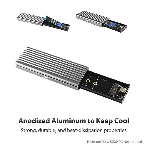 Vantec حاوية Vantec M.2 Nvme SSD إلى USB 3.1 Gen 2 نوع C مع كابل C إلى C، لون رمادي فضائي، ID5 (NST-205C3-SG) - Image 5